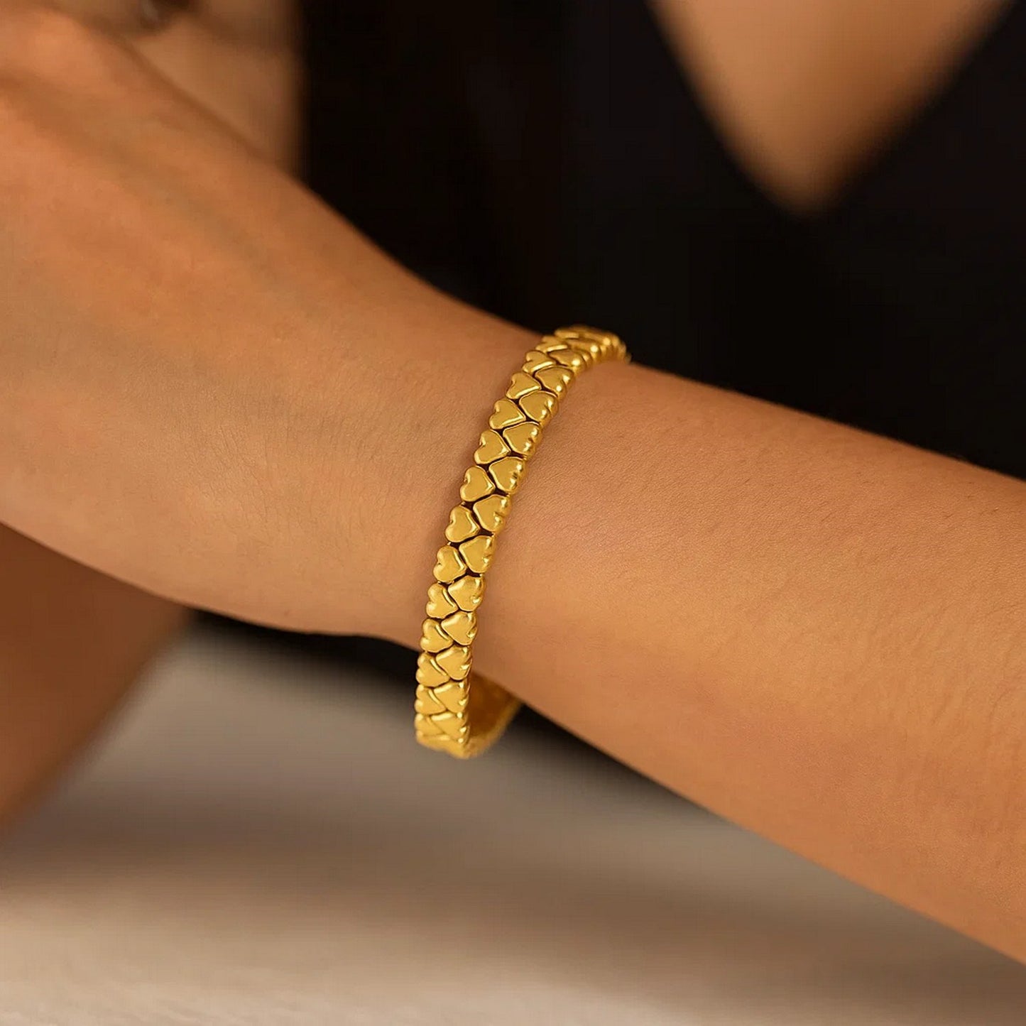 14K Yellow Gold Sweetheart Link Bracelet (7.00 mm)