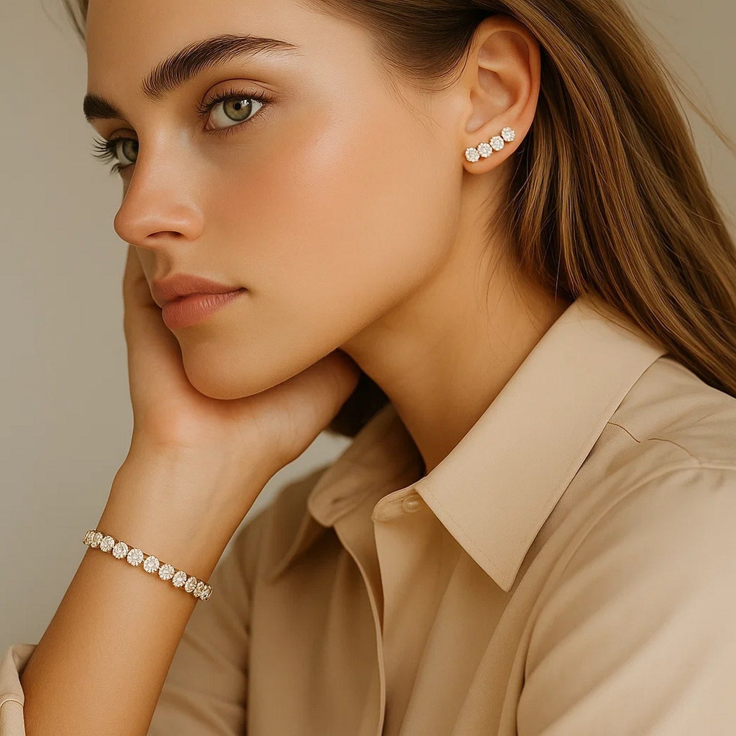 Lab Grown Round Diamond Tennis Bracelet in 14k Yellow Gold (7 cctw F/G VS2/SI1)