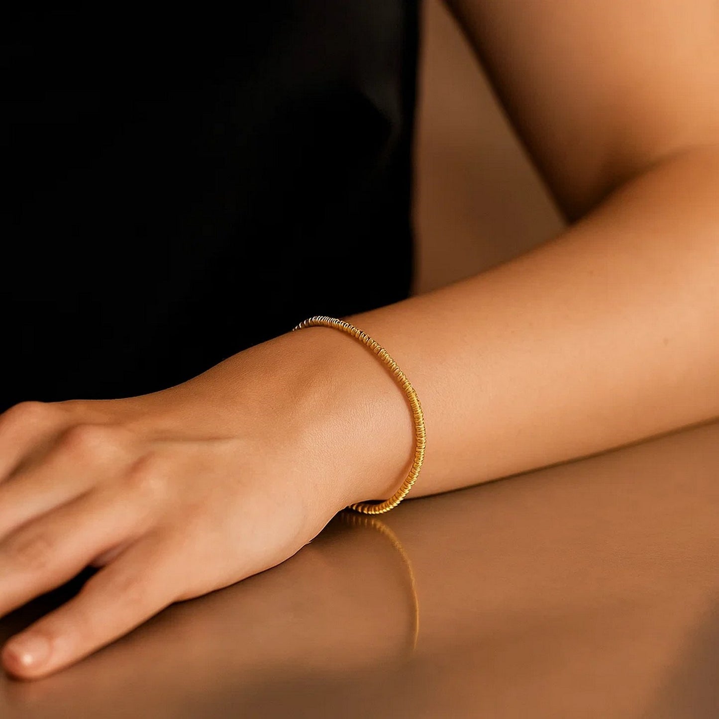 14K Yellow Gold Sparkle Spring Chain Bracelet (2.70 mm)