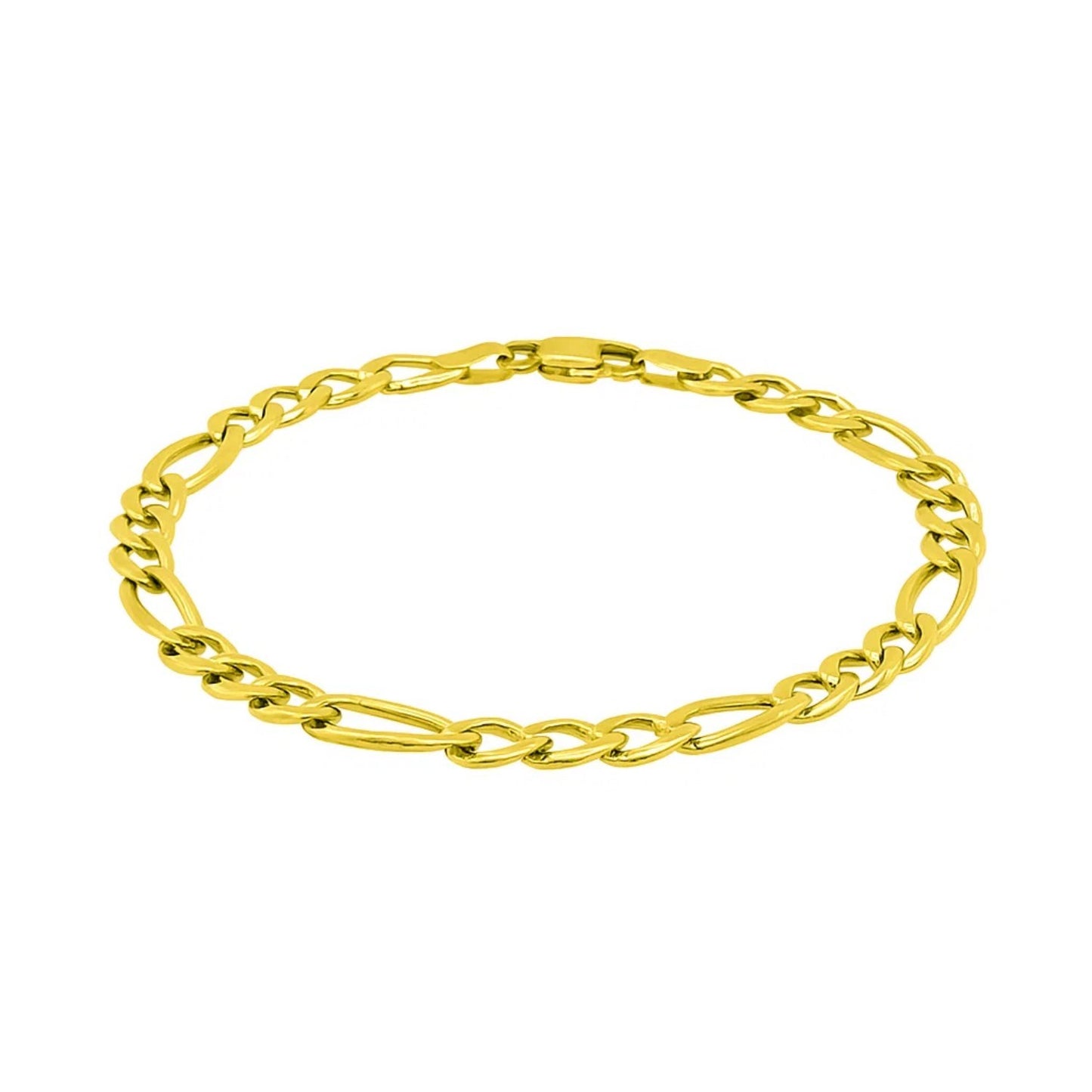 14k Yellow Gold Solid Figaro Bracelet (6.00 mm)