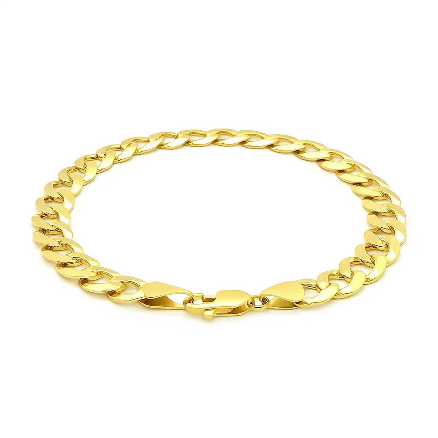 14k Yellow Gold Solid Curb Bracelet (8.20 mm)
