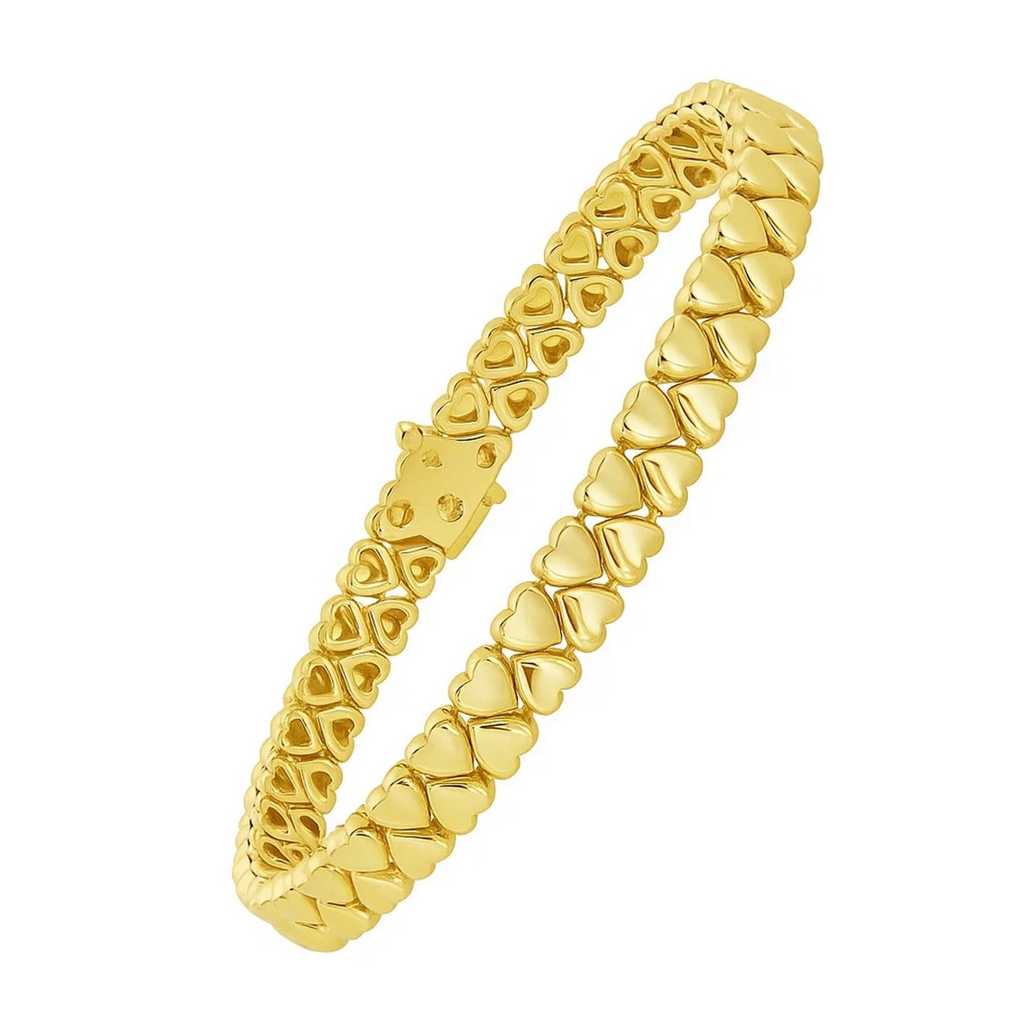 14K Yellow Gold Sweetheart Link Bracelet (7.00 mm)