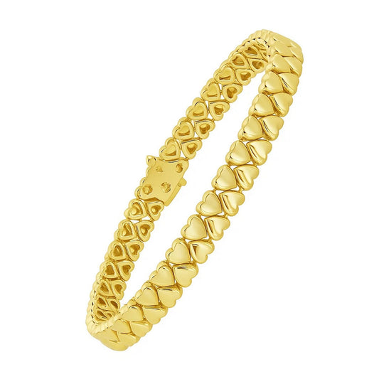 14K Yellow Gold Sweetheart Link Bracelet (7.00 mm)