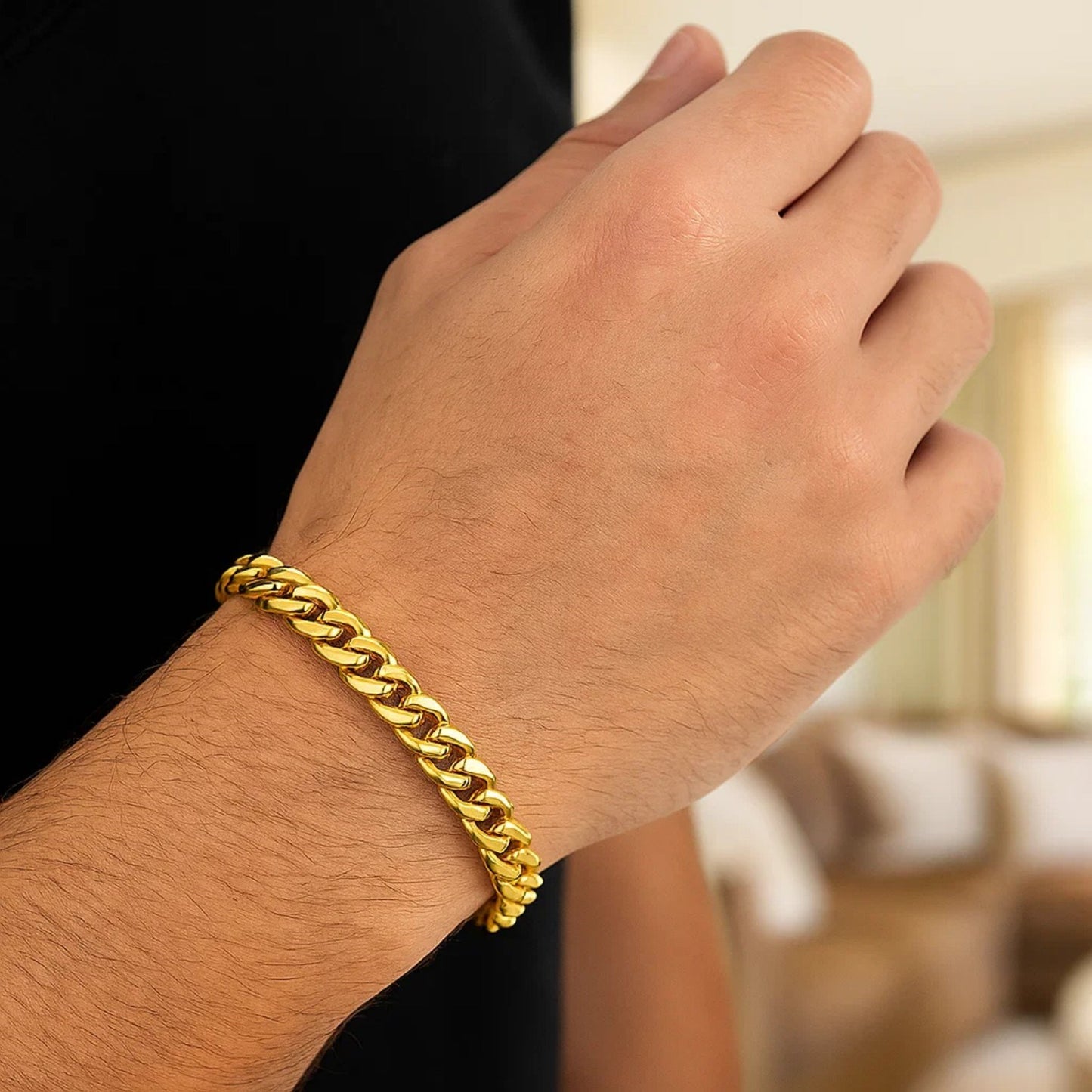 10k Yellow Gold Semi Solid Miami Cuban Bracelet (7.20 mm)