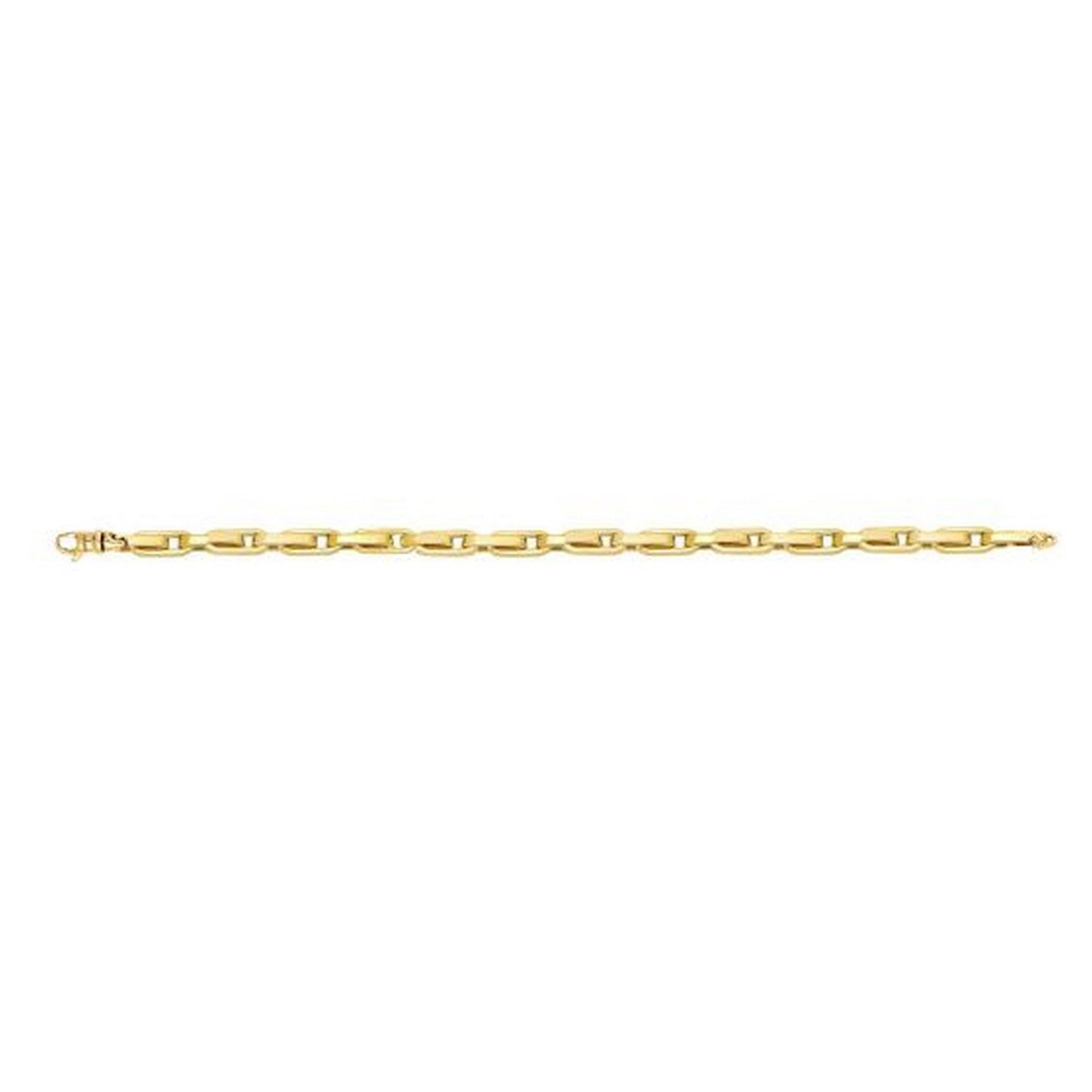 14K Yellow Gold Fancy Oval Box Link Bracelet