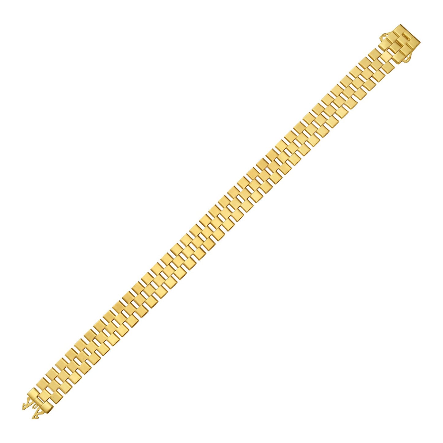 14K Yellow Gold Small Cobblestone Link Bracelet (10.00 mm)