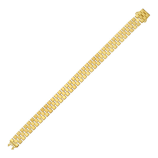 14K Yellow Gold Small Cobblestone Link Bracelet (10.00 mm)