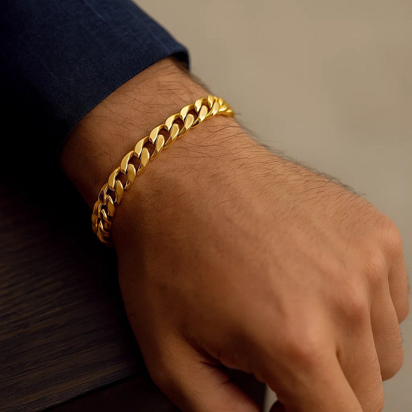 10k Yellow Gold Semi Solid Miami Cuban Bracelet (10.70 mm)