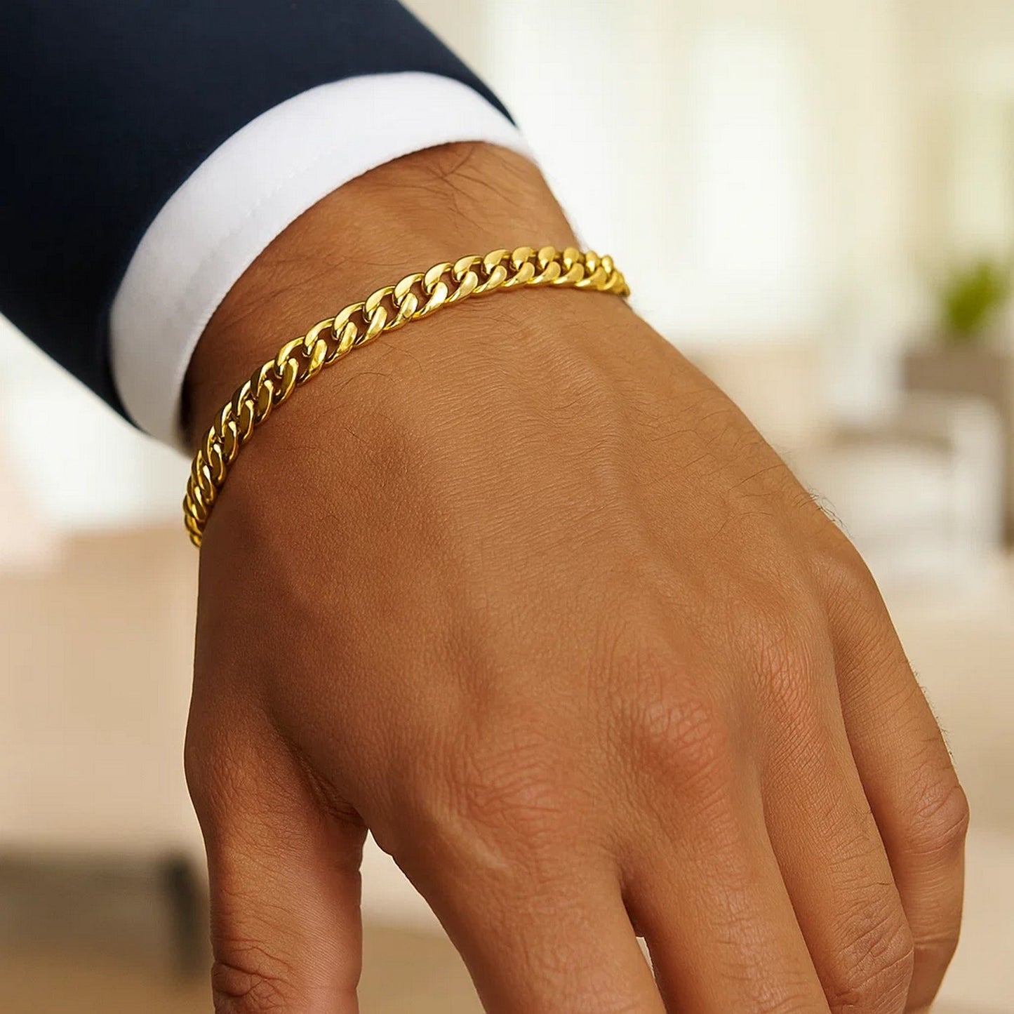 10k Yellow Gold Semi Solid Miami Cuban Bracelet (6.10 mm)