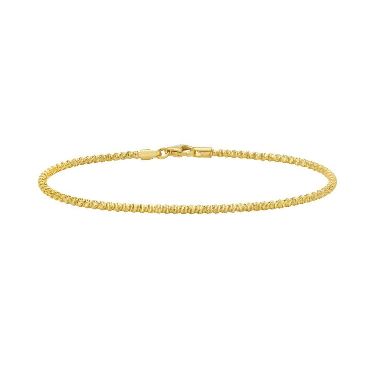 14K Yellow Gold Sparkle Spring Chain Bracelet (2.10 mm)