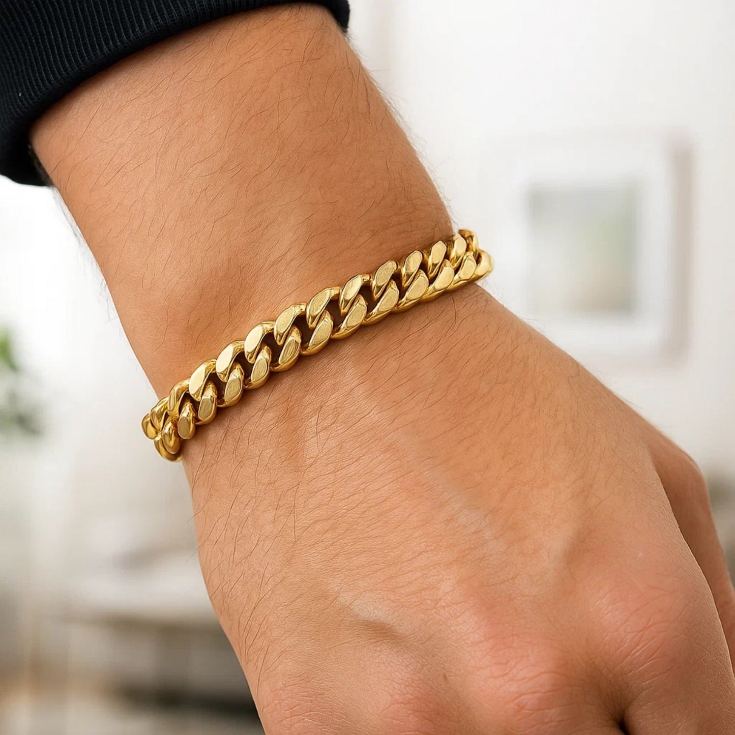 14k Yellow Gold Semi Solid Miami Cuban Bracelet (9.10 mm)