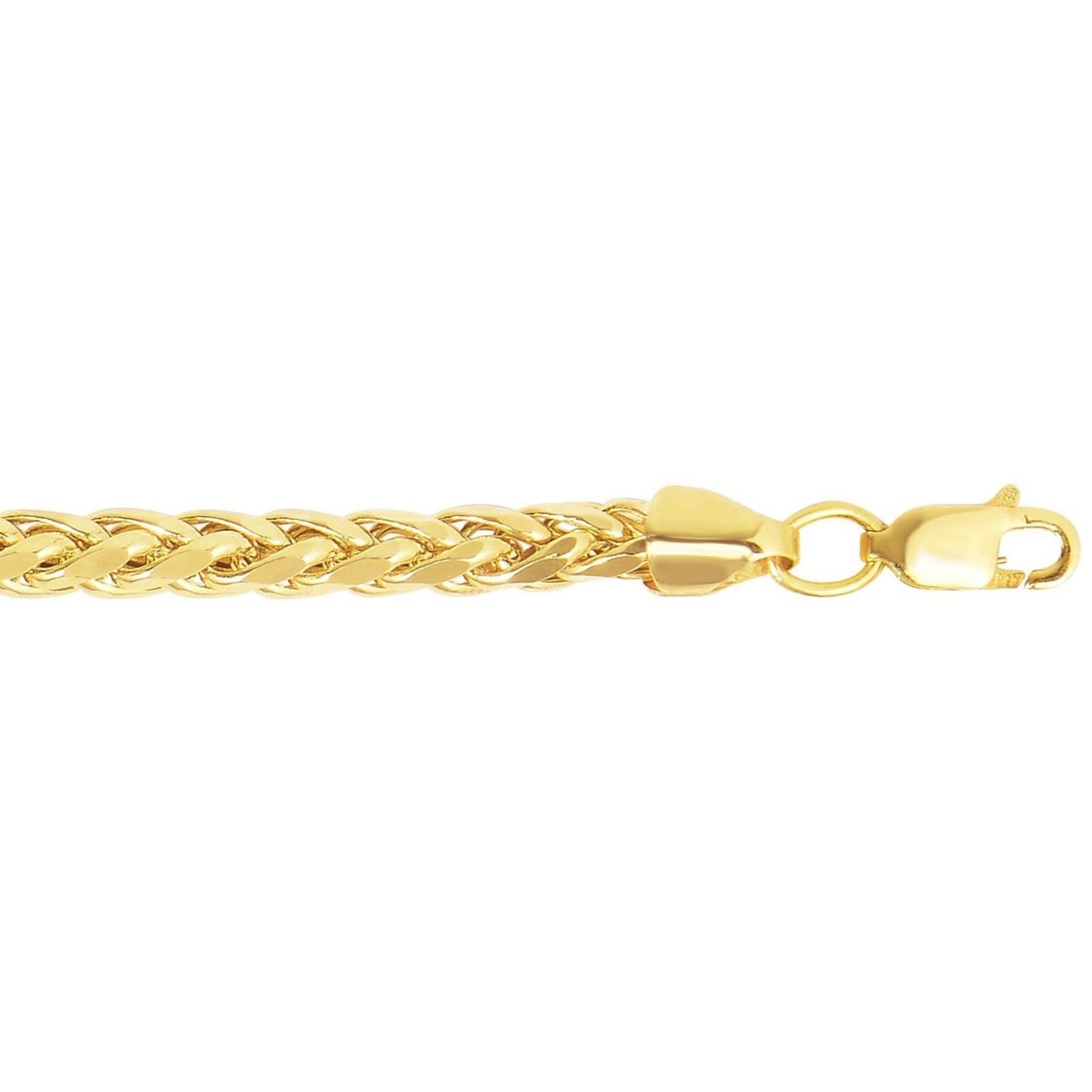 14k Yellow Gold Diamond Cut Round Franco Bracelet (4.10 mm)