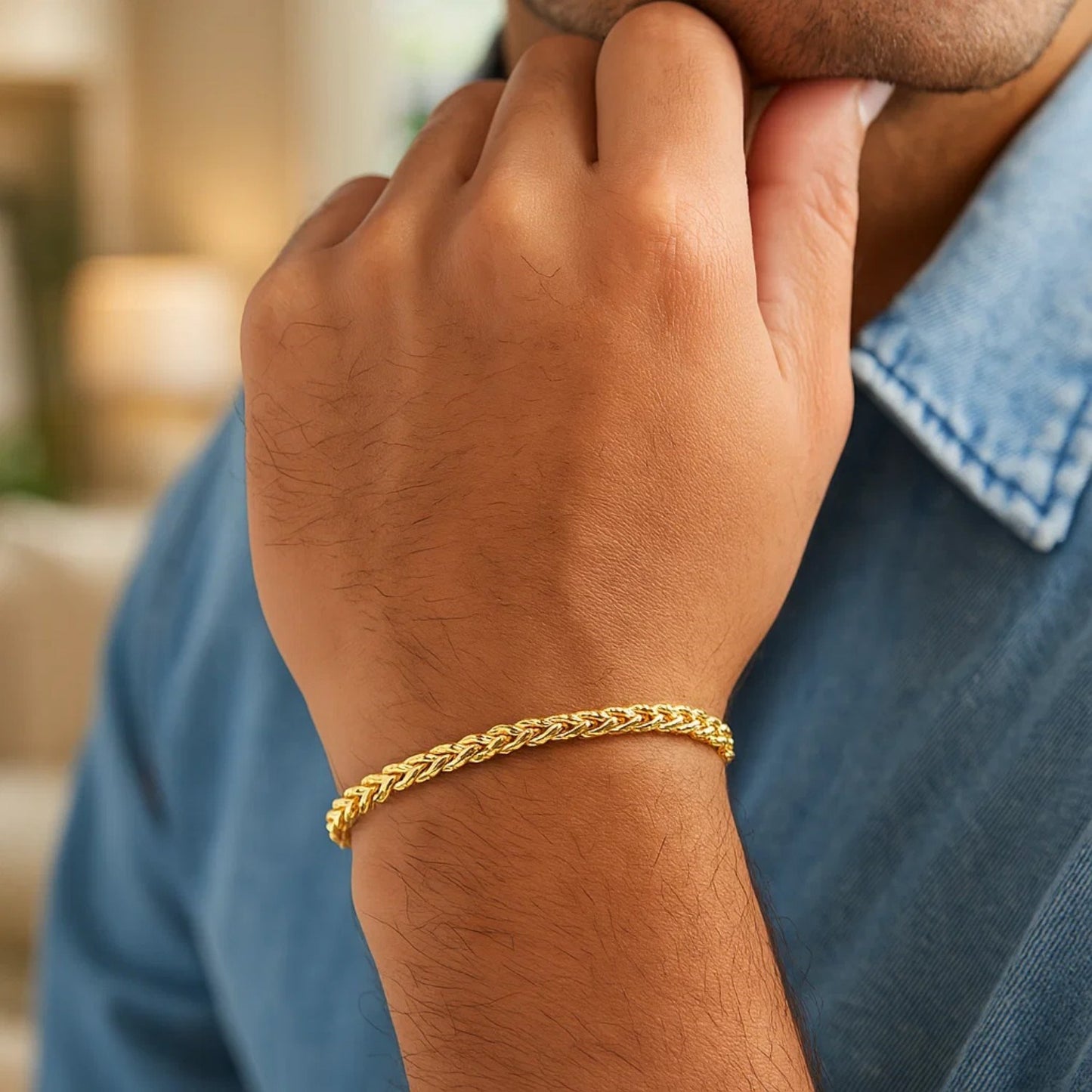 14k Yellow Gold Diamond Cut Round Franco Bracelet (4.10 mm)