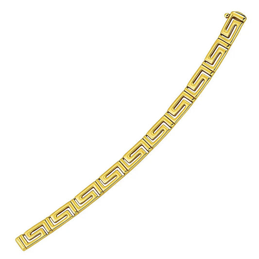 14k Yellow Gold Fancy Greek Key Motif Bracelet (6.35 mm)