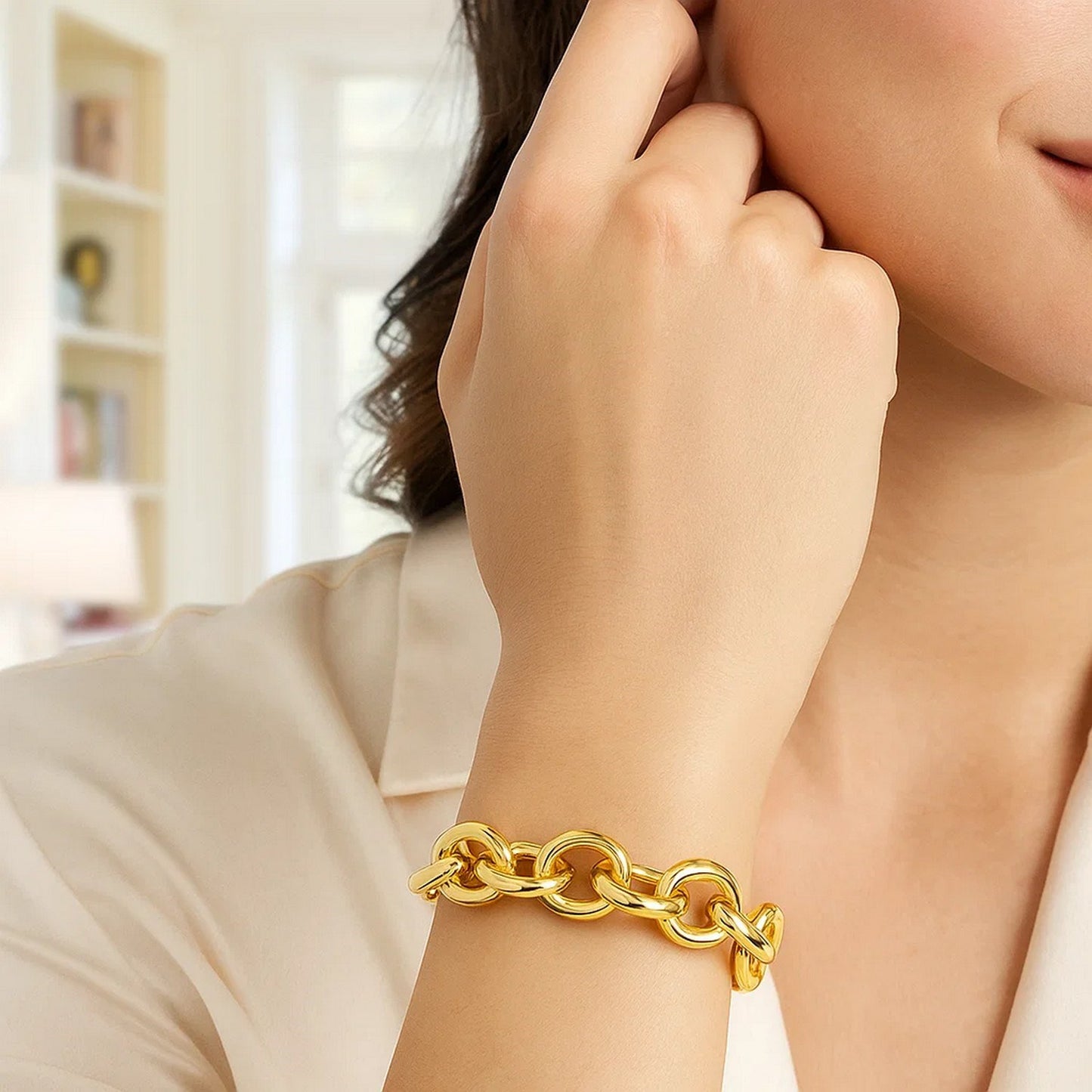 14k Yellow Gold Round Link Bracelet (11.60 mm)