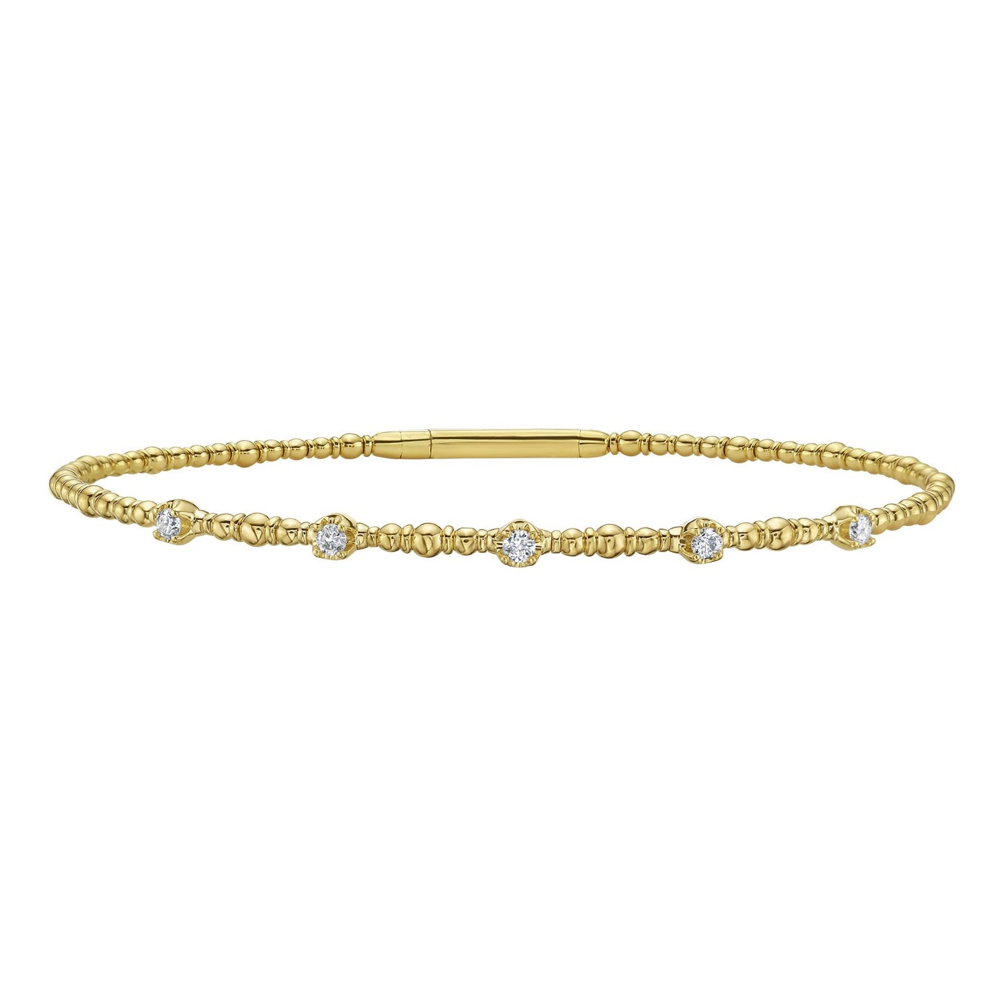 Classic 14K Yellow Gold Beaded Bracelet