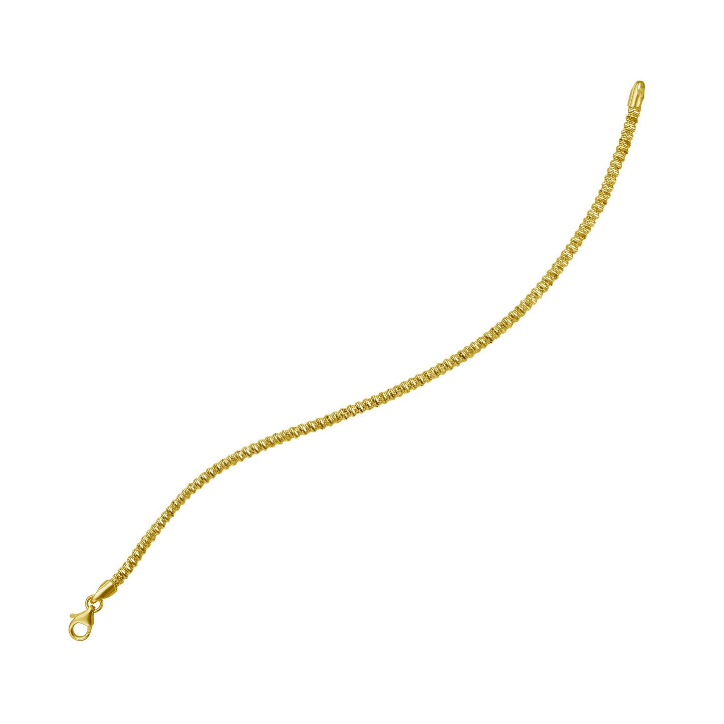 14K Yellow Gold Sparkle Spring Chain Bracelet (2.70 mm)