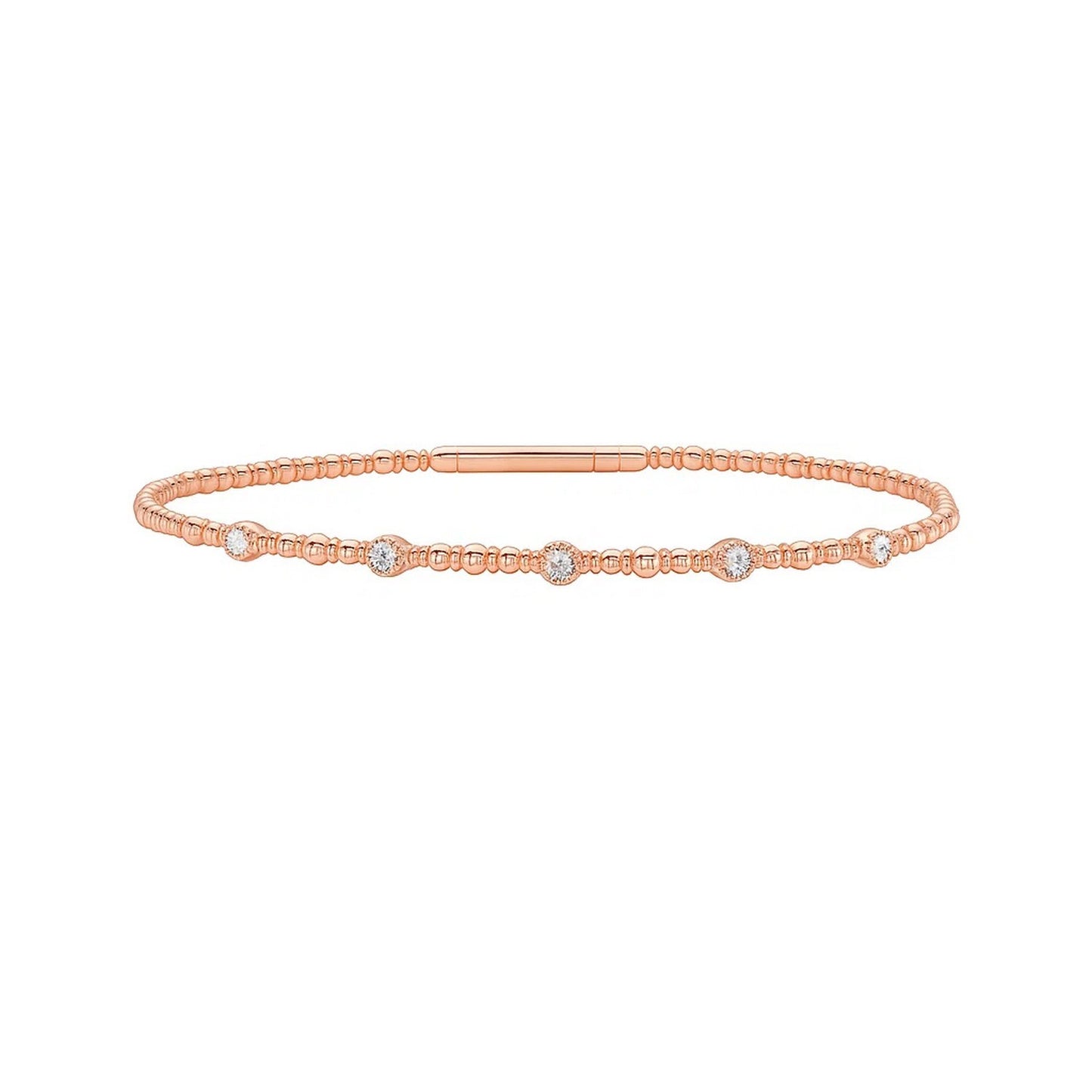 Classic 14K Rose Gold Beaded Bracelet